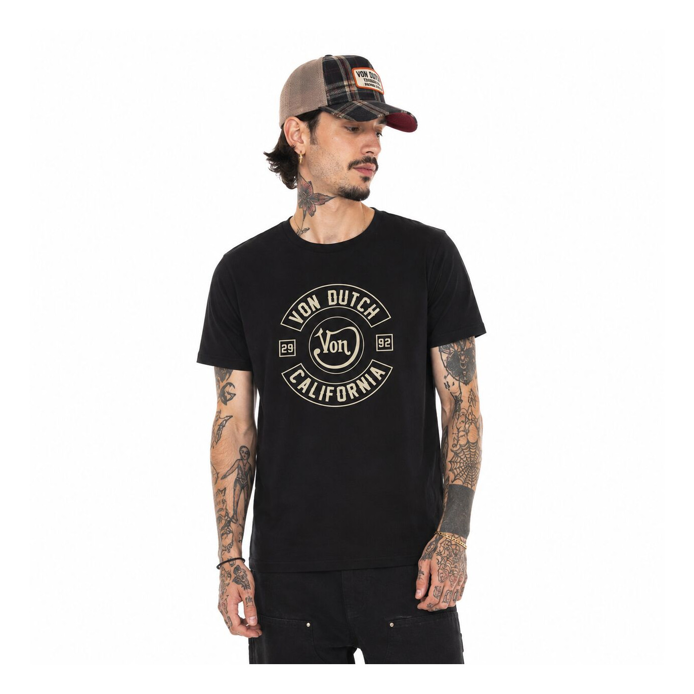 Tee Shirt Noir coupe Régular Col rond LOG | Homme - Vondutch | Von Dutch