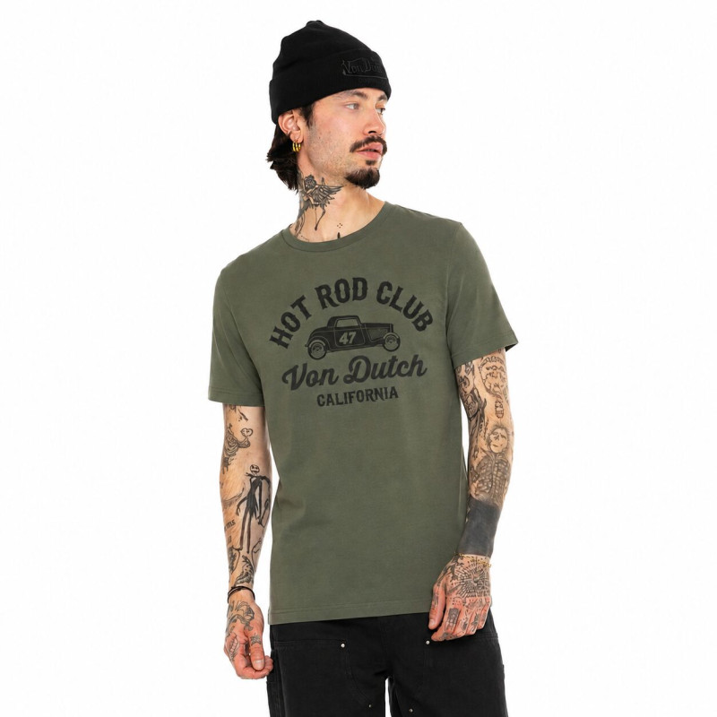 Tee Shirt Kaki coupe Régular Col rond LOG | Homme - Vondutch | Von Dutch