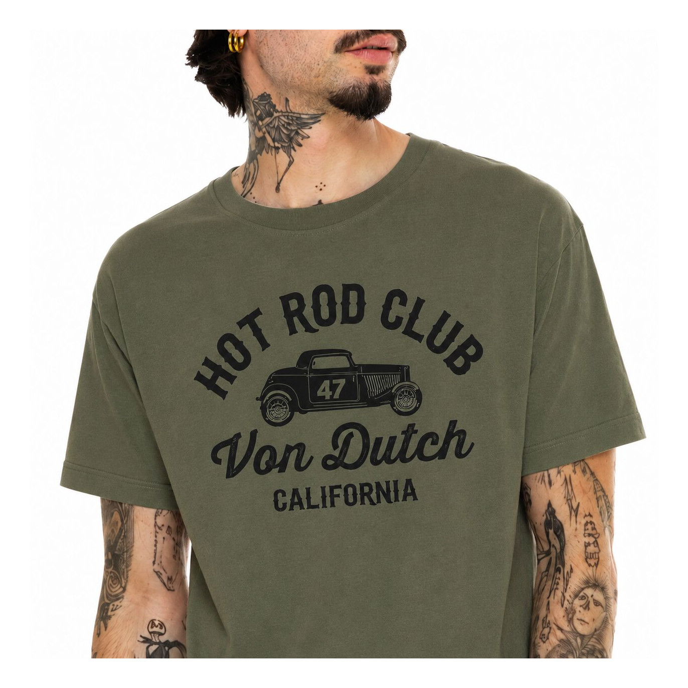 Tee Shirt Kaki coupe Régular Col rond LOG | Homme - Vondutch | Von Dutch