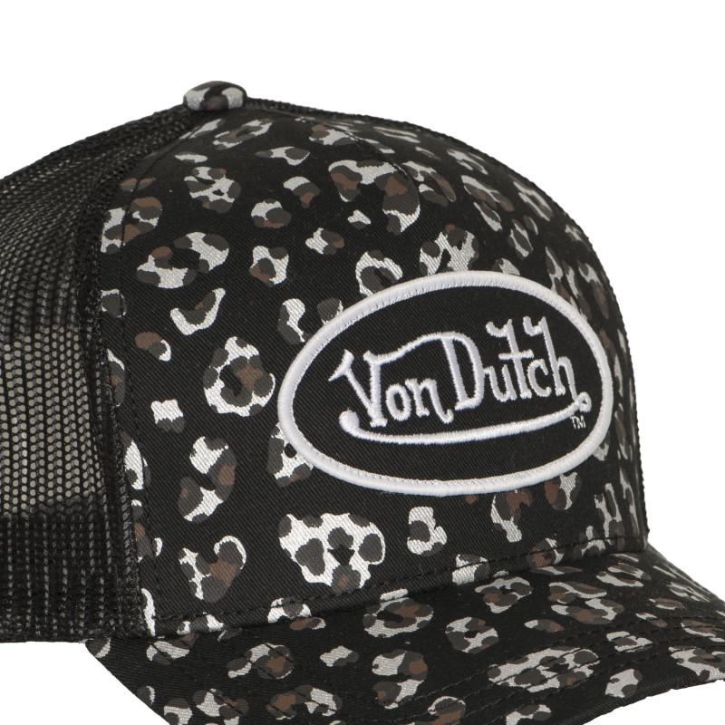 Casquette Vondutch Noire Trucker Snapback LÉOPARD | VonDutch | Von Dutch