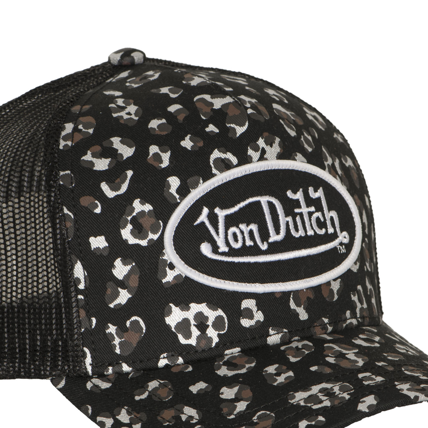 Casquette Vondutch Noire Trucker Snapback LÉOPARD | VonDutch | Von Dutch