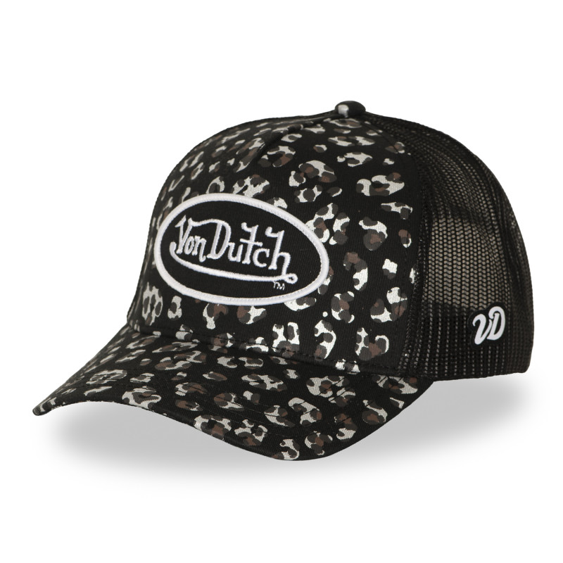 Casquette Vondutch Noire Trucker Snapback LÉOPARD | VonDutch | Von Dutch