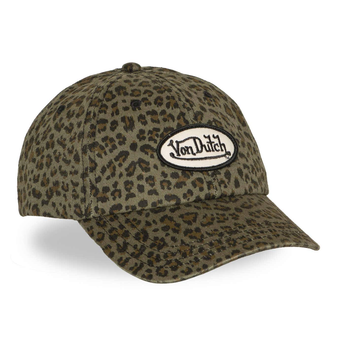 Casquette Vondutch Kaki Dad cap Strapback / Boucle LÉOPARD