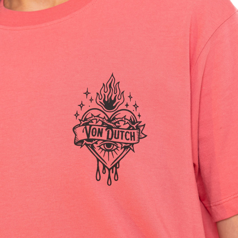 Tee Shirt Rose coupe Régular Col rond HEART | Femme - Vondutch