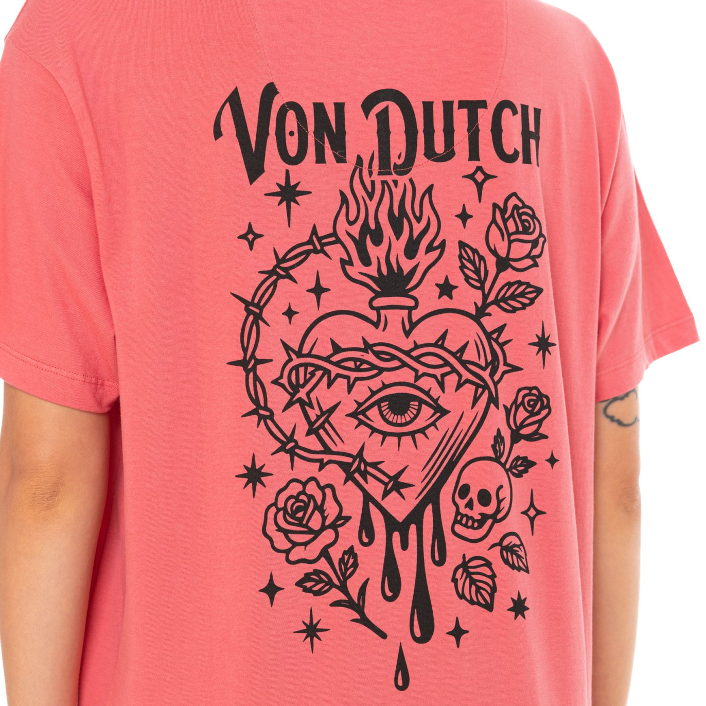 Tee Shirt Rose coupe Régular Col rond HEART | Femme - Vondutch | Von Dutch