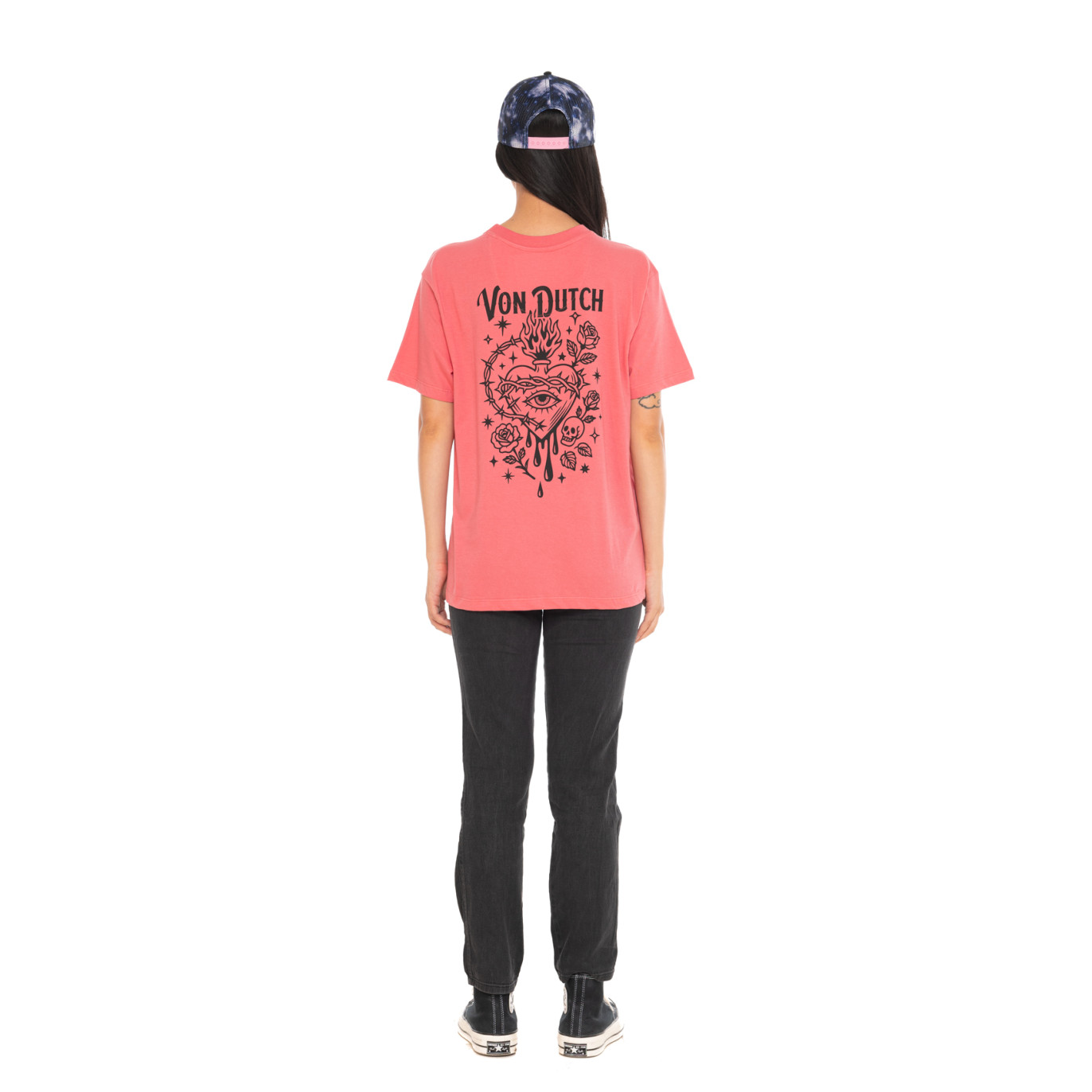 Tee Shirt Rose coupe Régular Col rond HEART | Femme - Vondutch | Von Dutch
