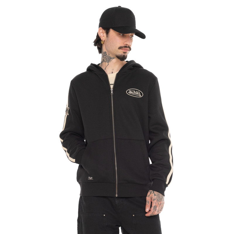 Sweat à capuche Zippé Noir Molletoné IZAN | Homme - Vondutch | Von Dutch