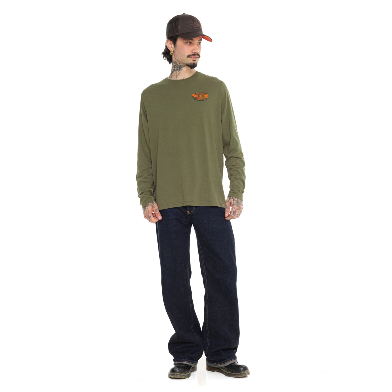 Tee Shirt Kaki coupe Régular Col rond FLYNN | Homme - Vondutch | Von Dutch
