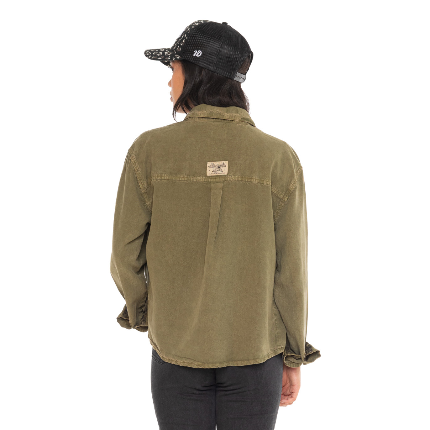 Chemise coupe Régular Manches longues effet Délavé Kaki TAPE | Femme - Vondutch | Von Dutch