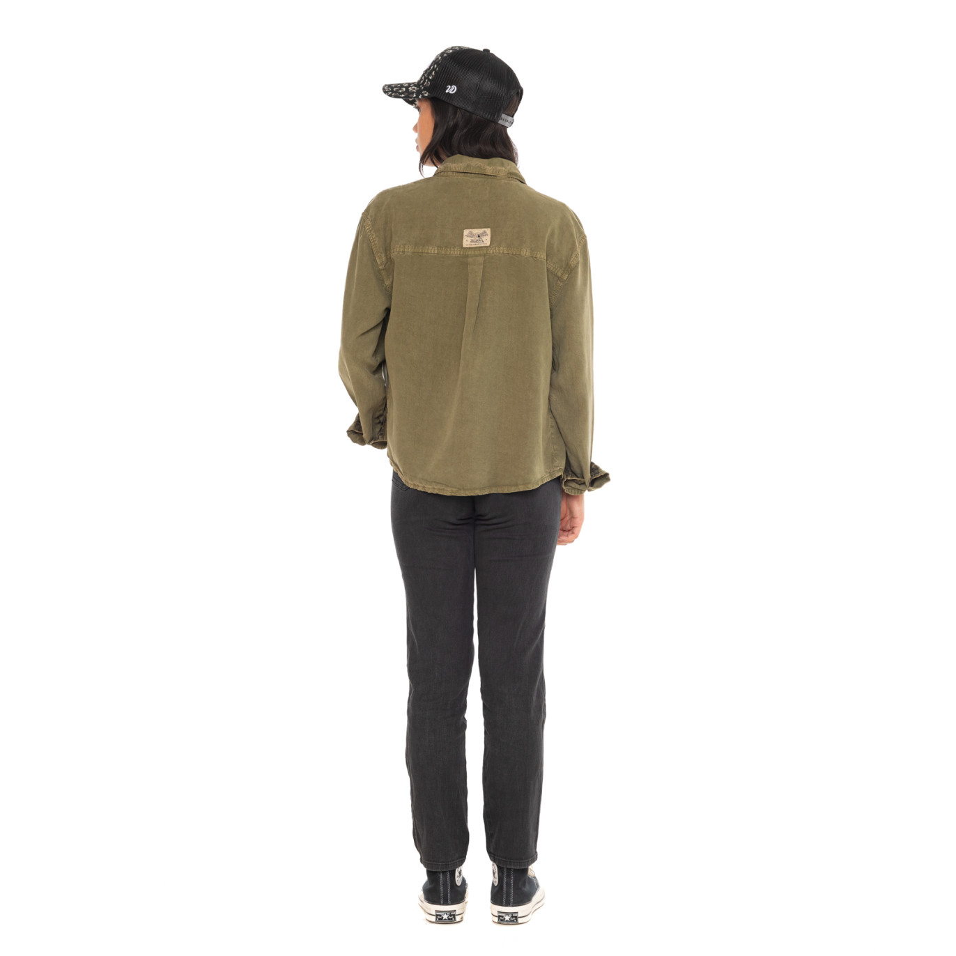 Chemise coupe Régular Manches longues effet Délavé Kaki TAPE | Femme - Vondutch | Von Dutch