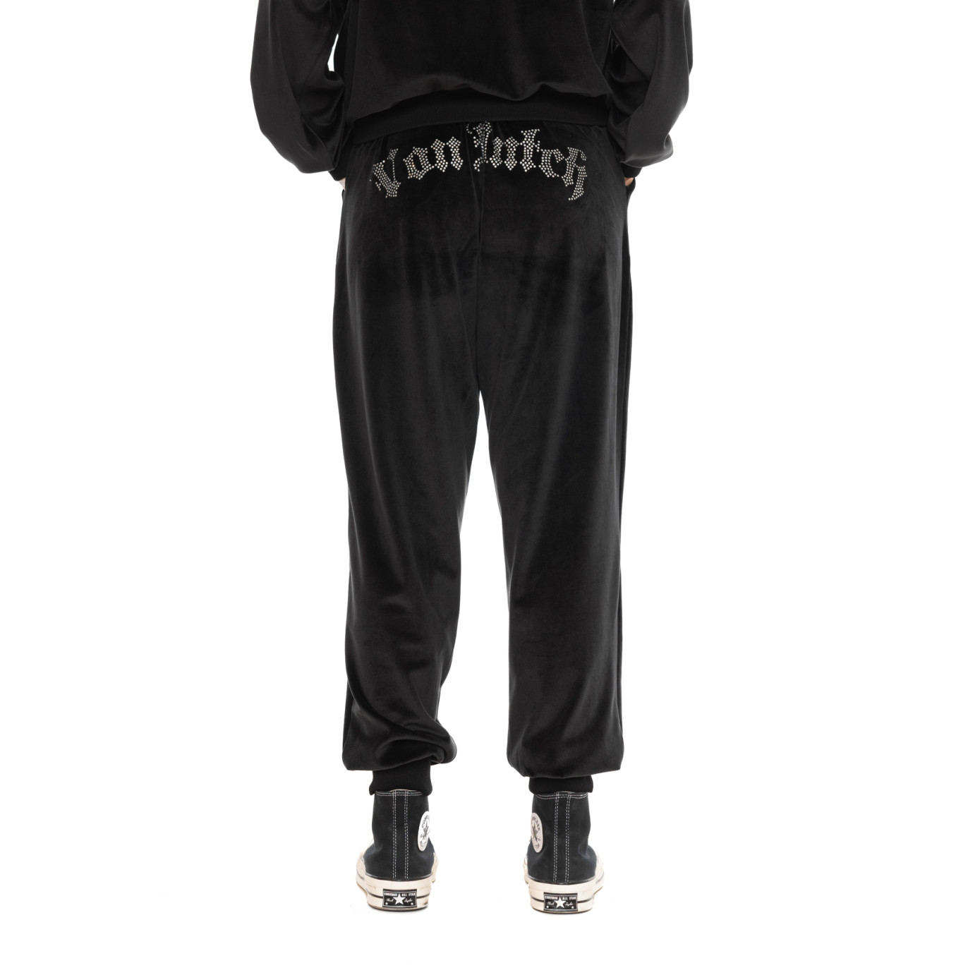 Jogging doublure coupe Droit Noir VELVET | femme - Vondutch | Von Dutch