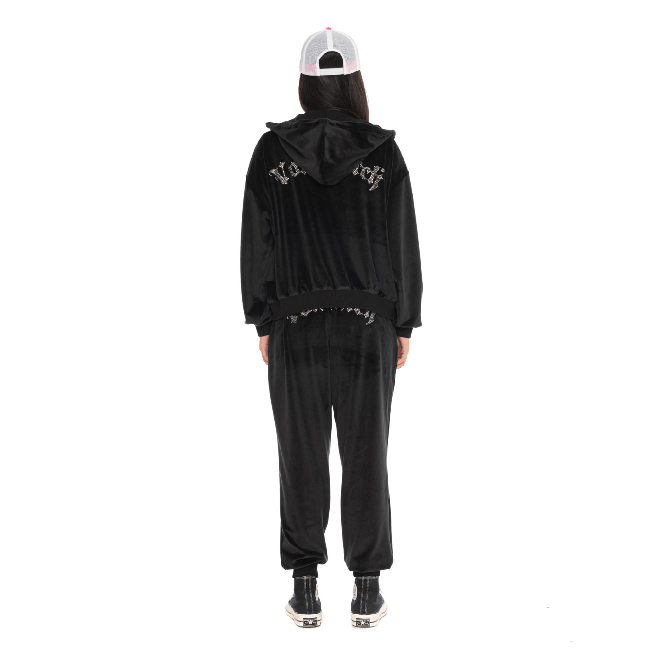 Jogging doublure coupe Droit Noir VELVET | femme - Vondutch | Von Dutch