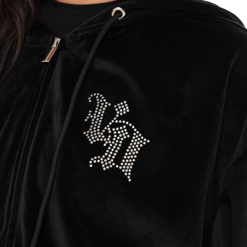 Sweat à capuche Zippé Noir DIAMS | Femme - Vondutch