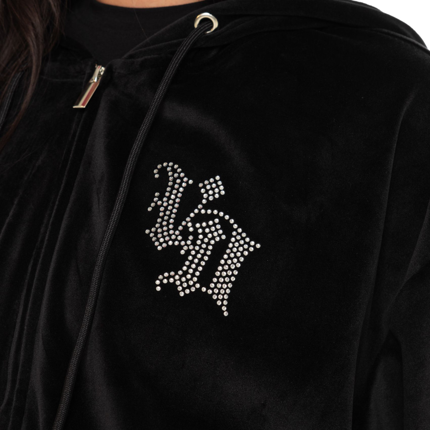 Sweat à capuche Zippé Noir DIAMS | Femme - Vondutch