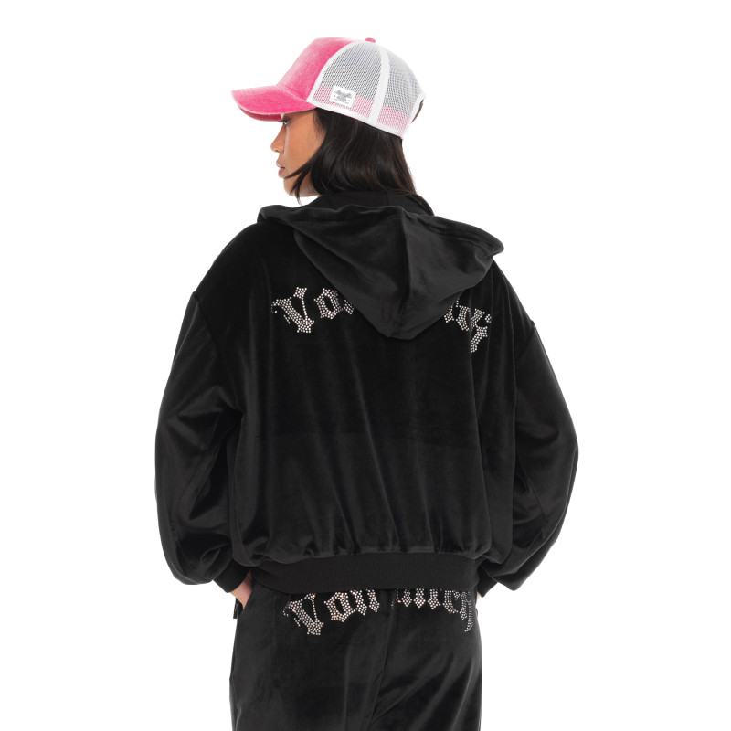 Sweat à capuche Zippé Noir DIAMS | Femme - Vondutch