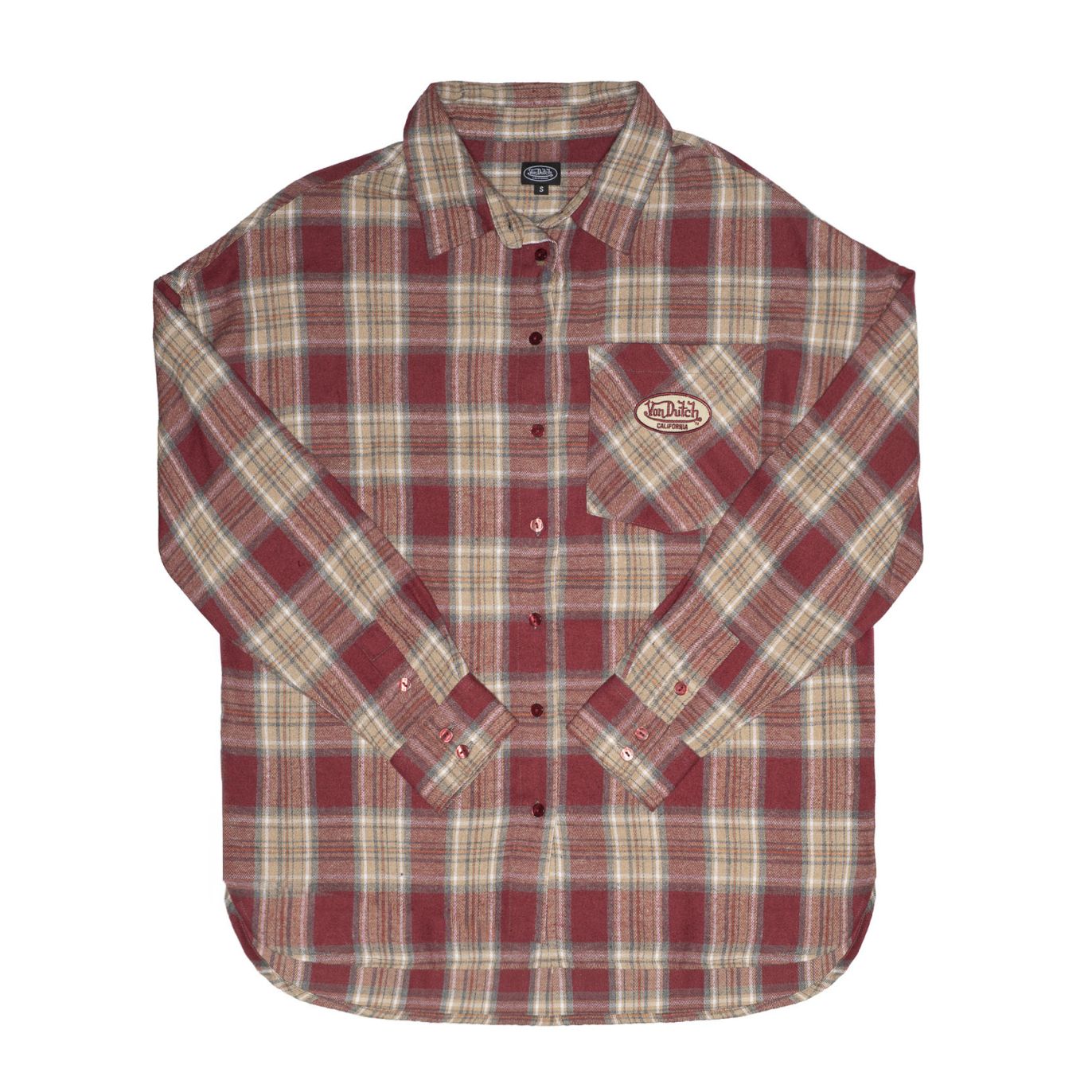 Chemise à carreaux manches longues femme avec poche patch tissé Deby