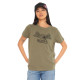 Tee Shirt Kaki coupe Régular Col rond RETRO | Femme - Vondutch | Von Dutch