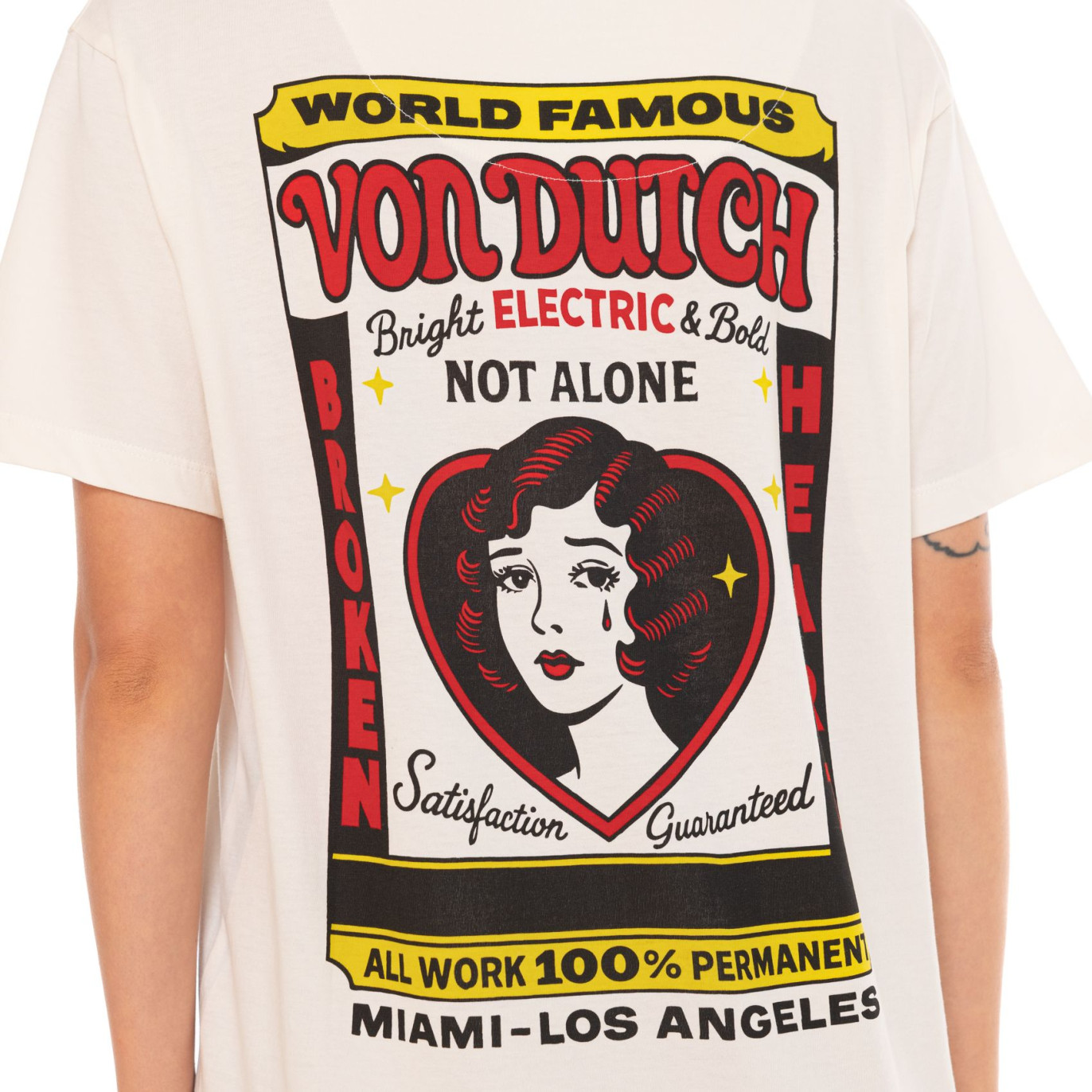 Tee Shirt Beige coupe Régular Col rond FACE | Femme - Vondutch | Von Dutch