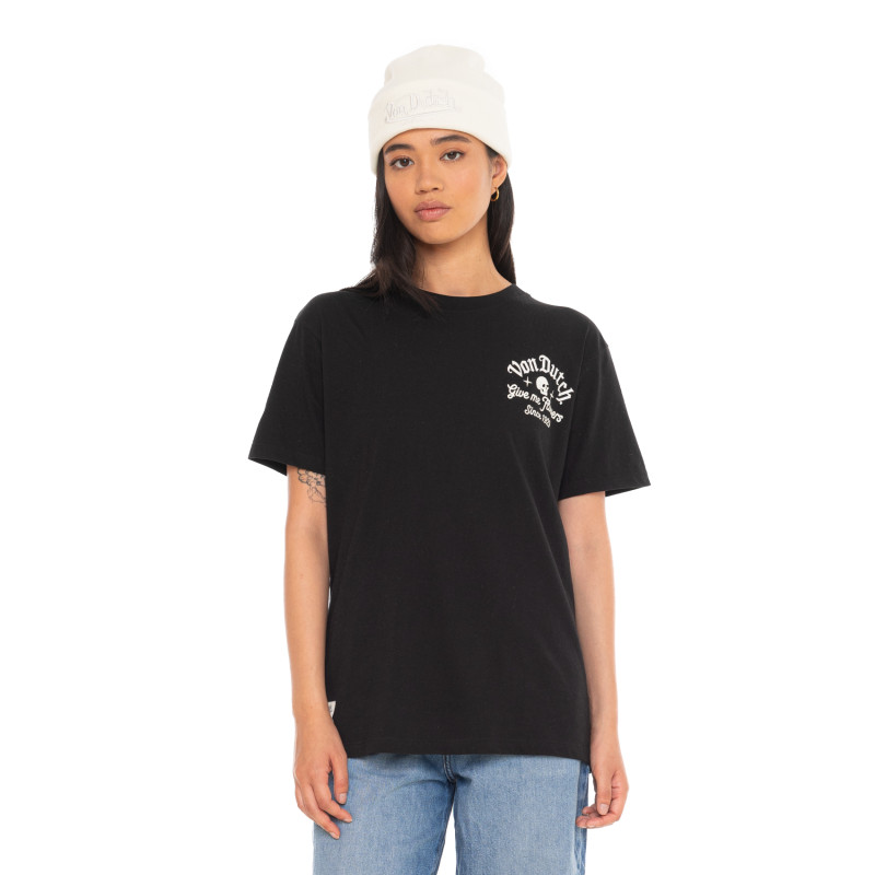 Tee Shirt Noir coupe Régular Col rond ROSES | Femme - Vondutch | Von Dutch