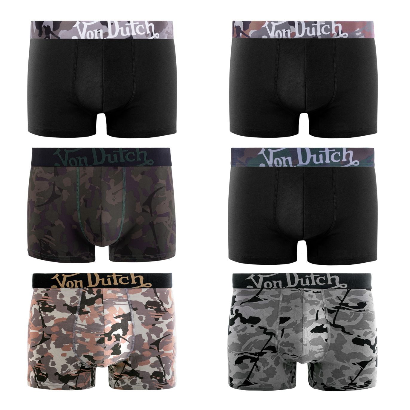 Lot de 6 Boxers homme Coton Kaki | Vondutch