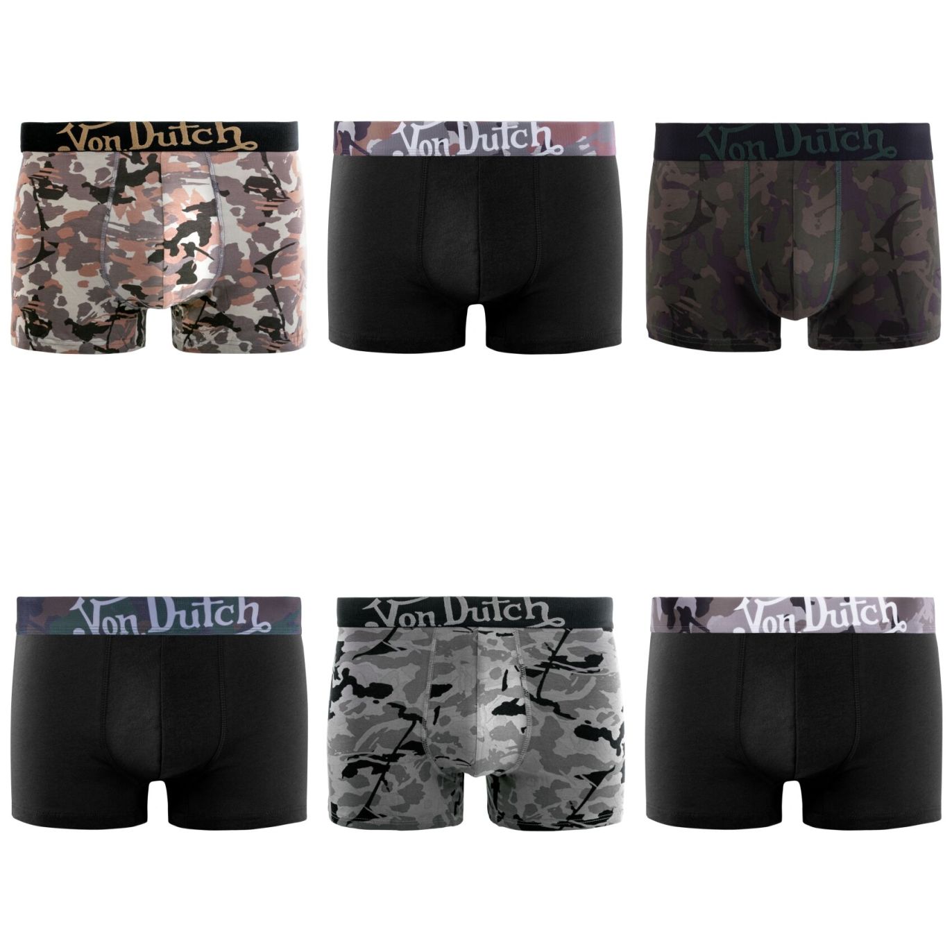 Lot de 6 Boxers homme Coton Kaki | Vondutch