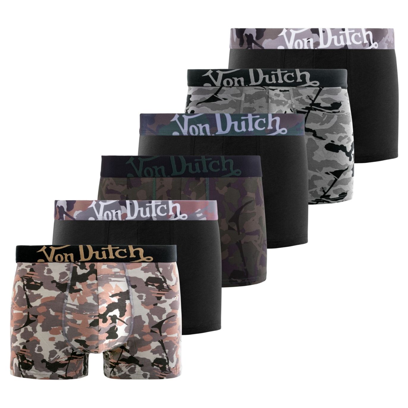 Lot de 6 Boxers homme Coton Kaki | Vondutch