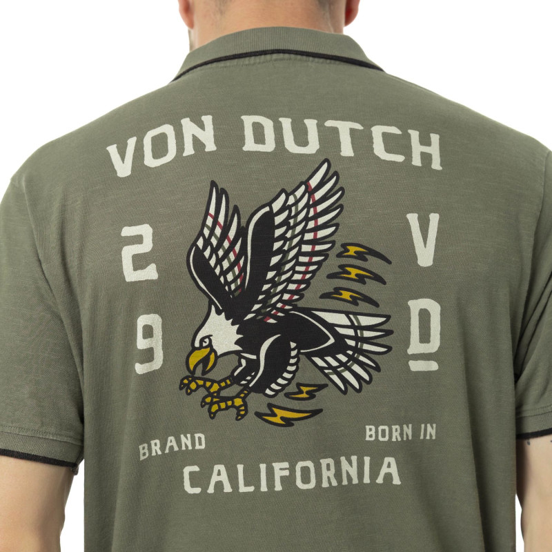 Polo Kaki coupe Régular Col boutonné EAGLE | homme - Vondutch