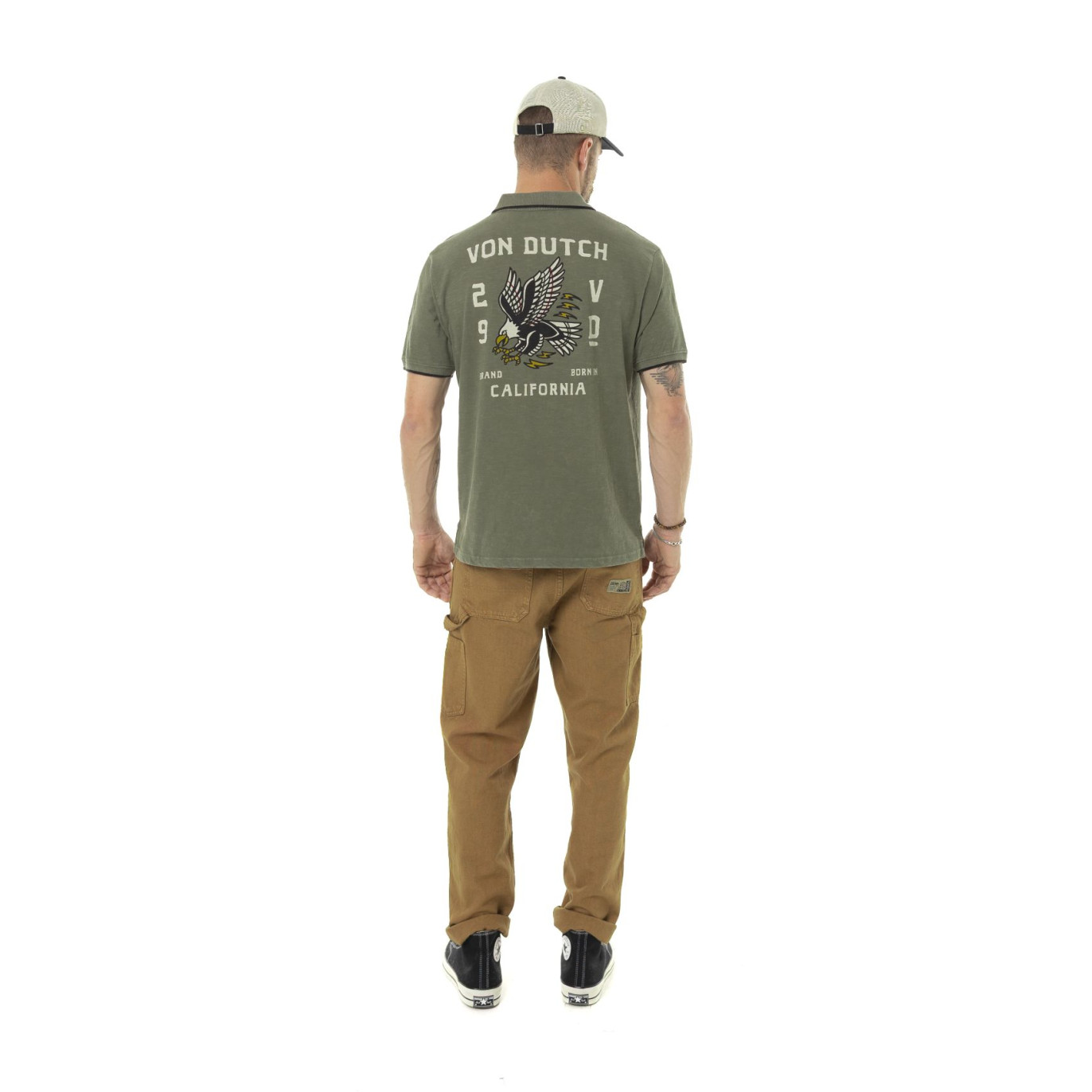 Polo Kaki coupe Régular Col boutonné EAGLE | homme - Vondutch