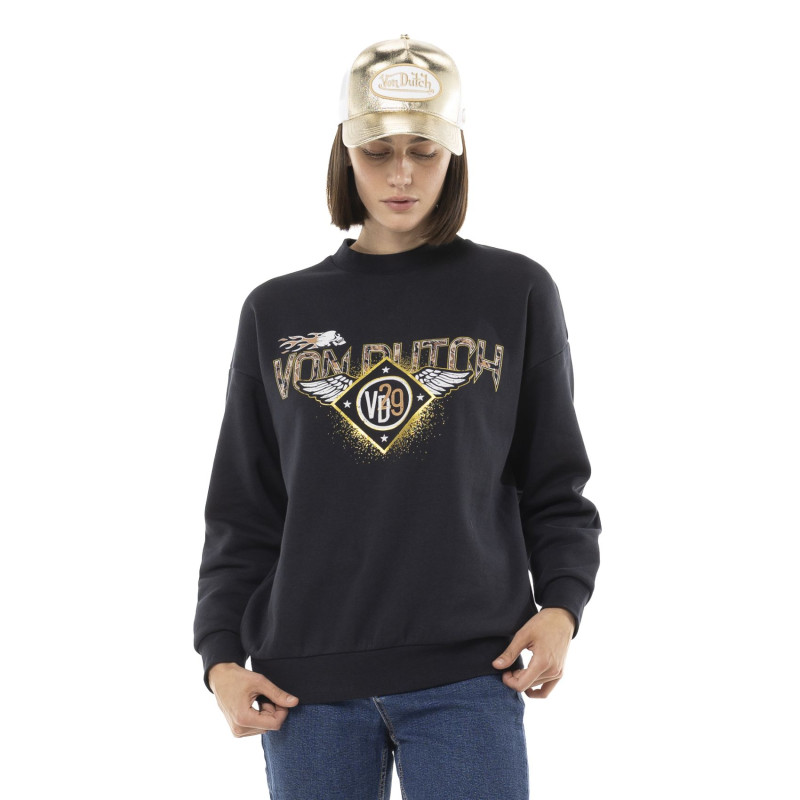 Sweat Sans capuche Noir PATCH | Femme - Vondutch