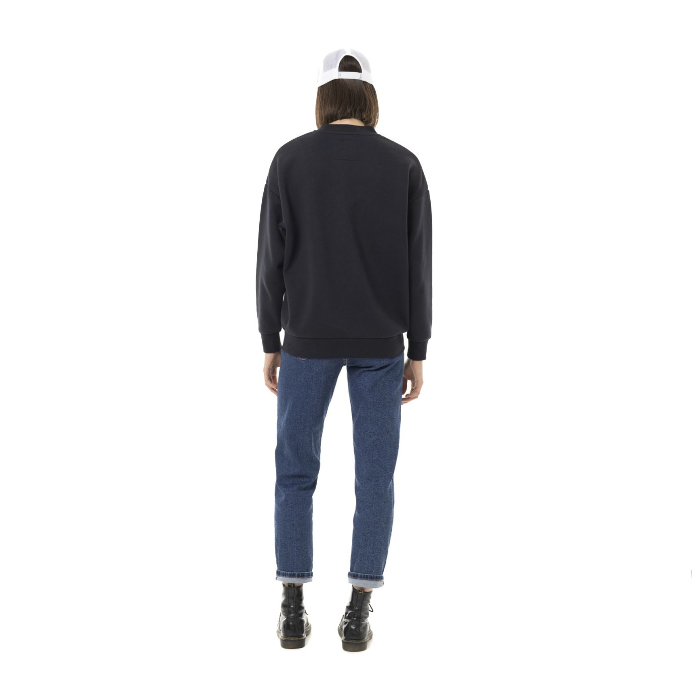 Sweat Sans capuche Noir PATCH | Femme - Vondutch
