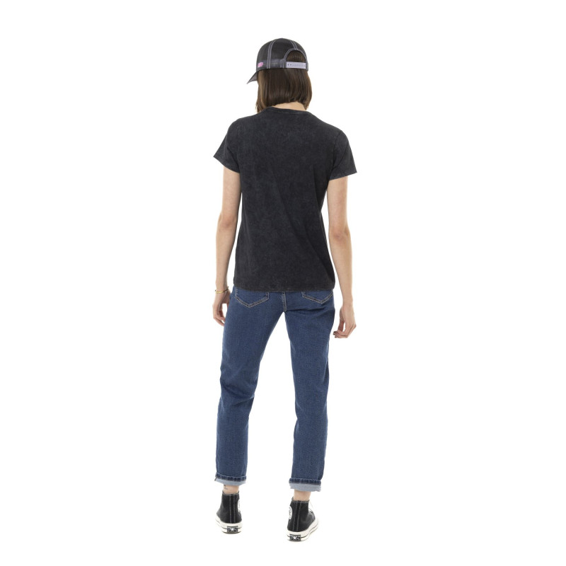 Tee Shirt Noir coupe Régular Col rond effet Délavé VIPERE | Femme - Vondutch