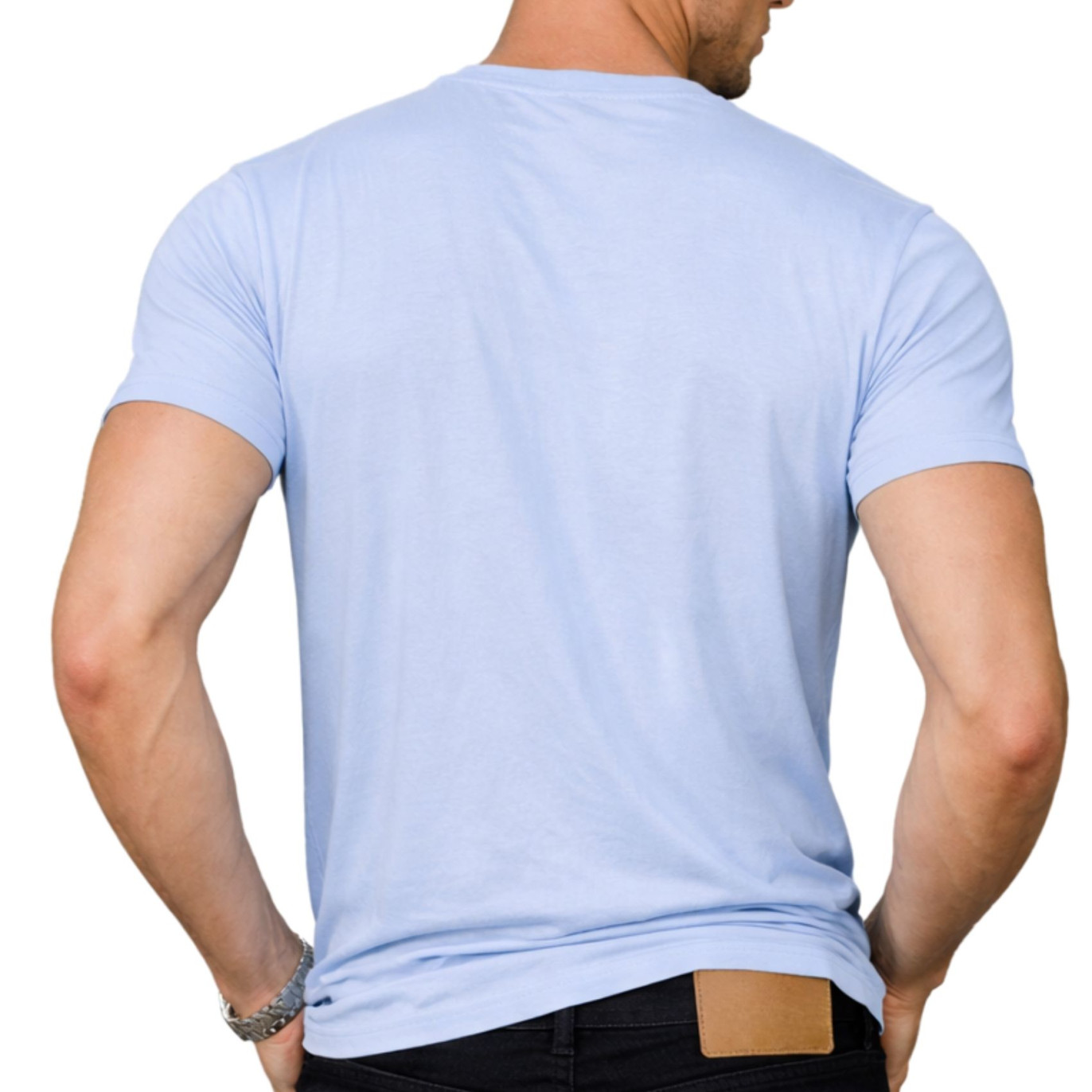 Tee Shirt Bleu coupe Régular Col rond effet Flammé BRAD | Homme - Vondutch
