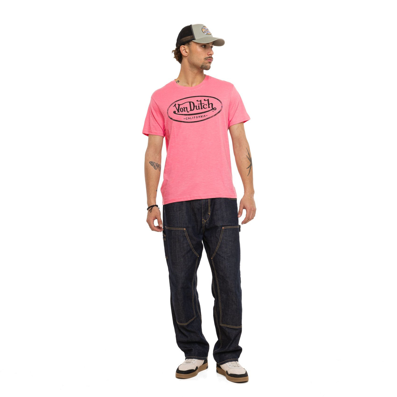 Tee Shirt Rose coupe Régular Col rond effet Flammé BRAD | Homme - Vondutch