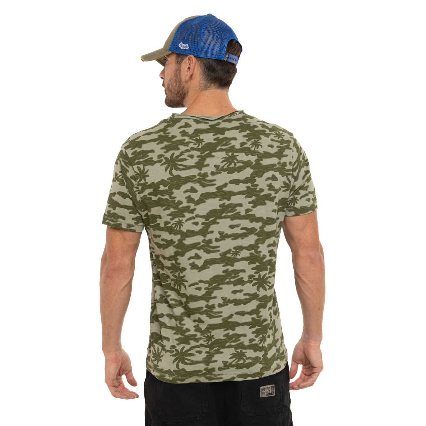 Tee Shirt Kaki coupe Régular Col V effet Flammé RON | Homme - Vondutch