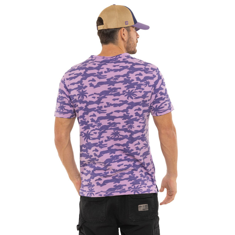 Tee Shirt Violet coupe Régular Col V effet Flammé RON | Homme - Vondutch