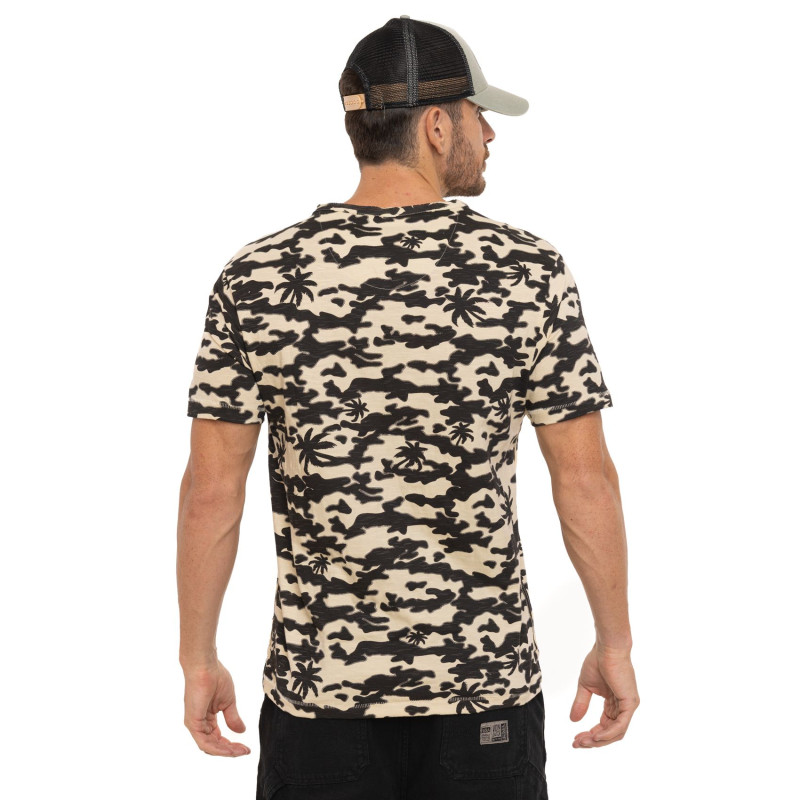 Tee Shirt Noir coupe Régular Col V effet Flammé RON | Homme - Vondutch
