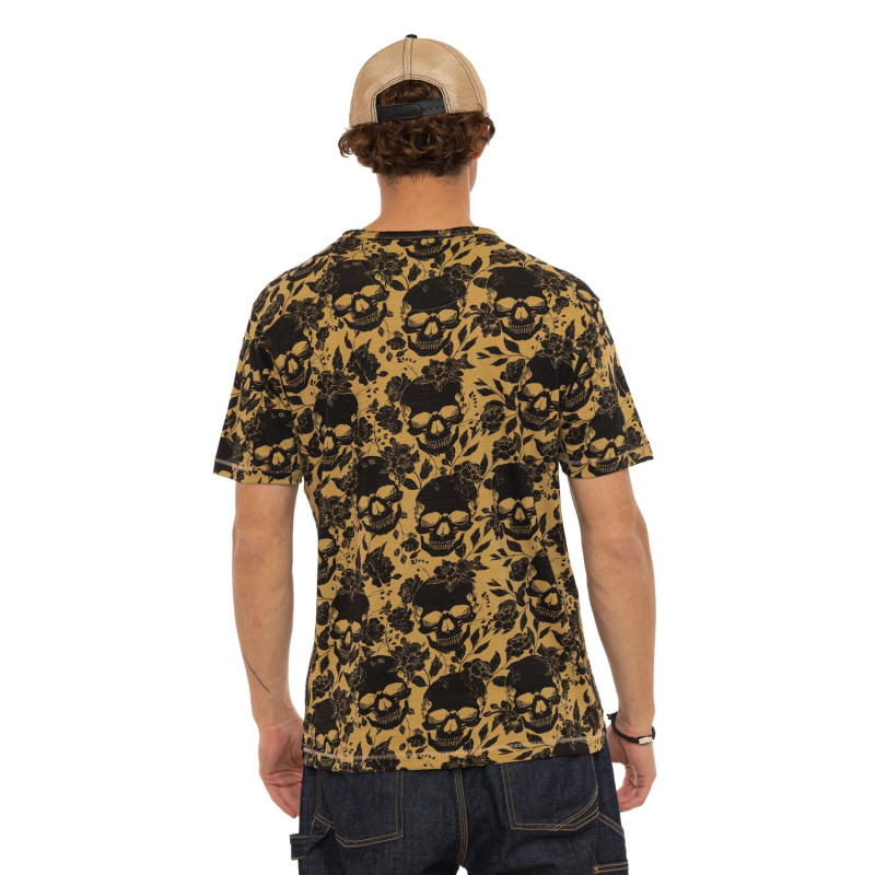 Tee Shirt Jaune coupe Régular Col V effet Flammé RON | Homme - Vondutch