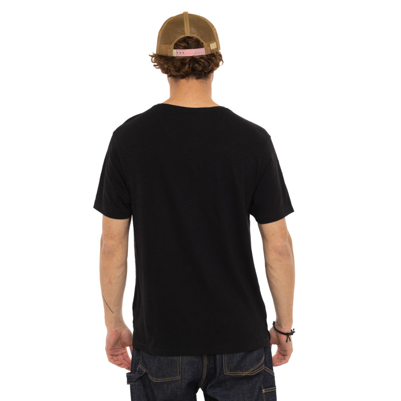 Tee Shirt Noir coupe Régular Col V effet Flammé TYRON | Homme - Vondutch