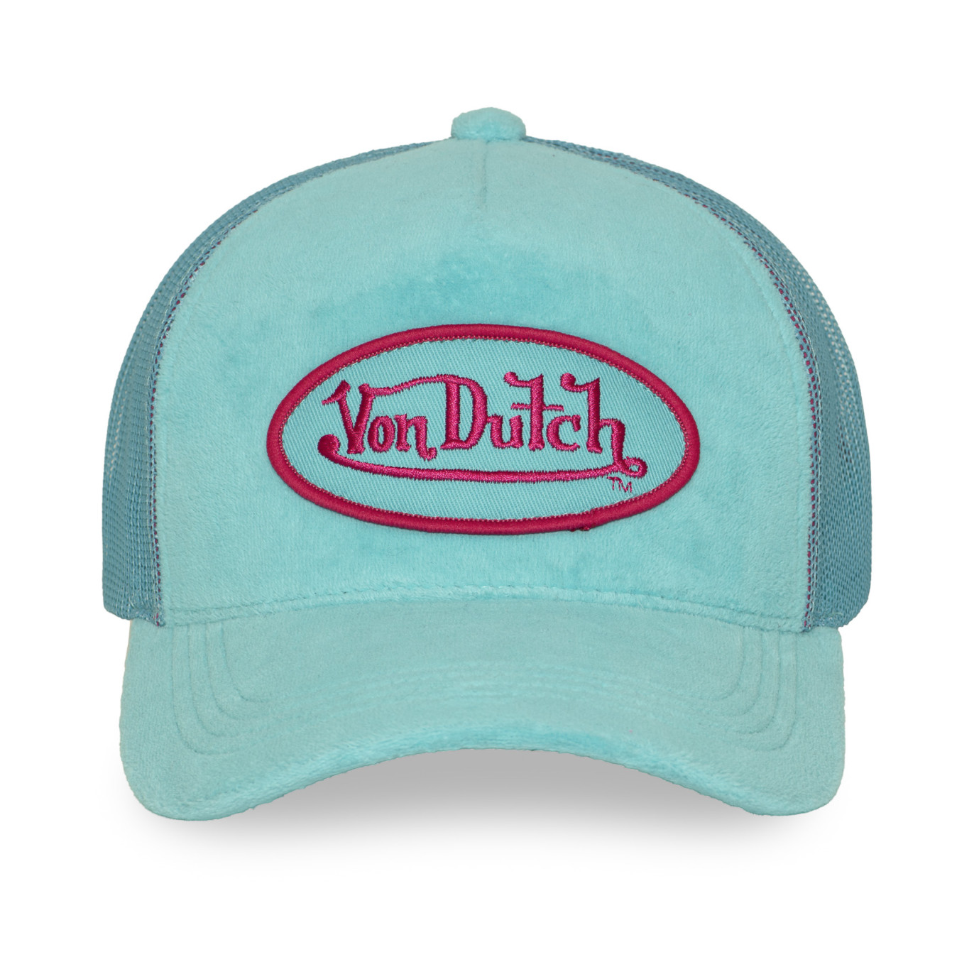 Casquette trucker en velours avec filet et badge Kylie