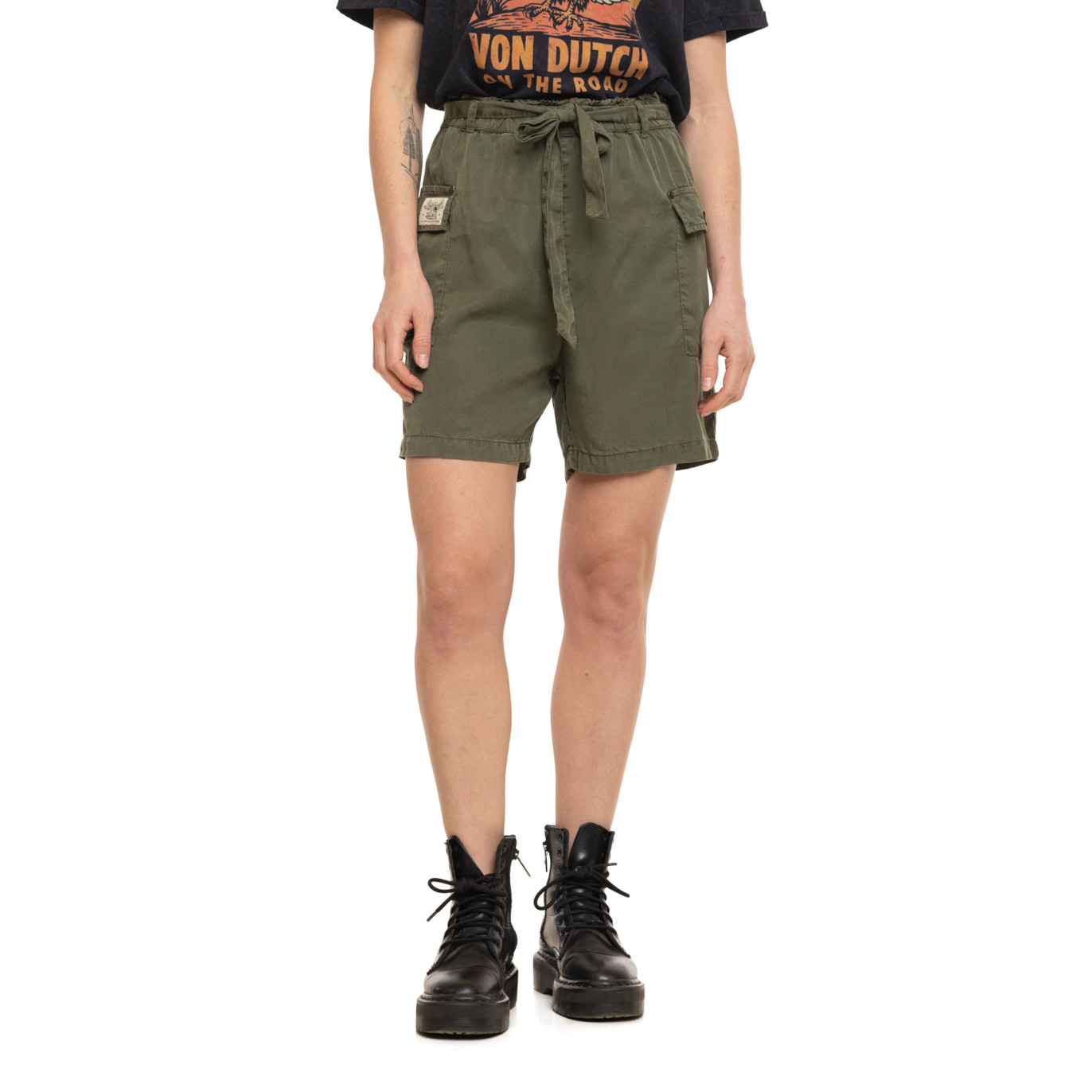 Short coupe Droit Kaki | Femme - Vondutch