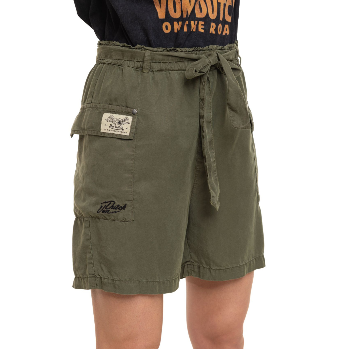 Short coupe Droit Kaki | Femme - Vondutch