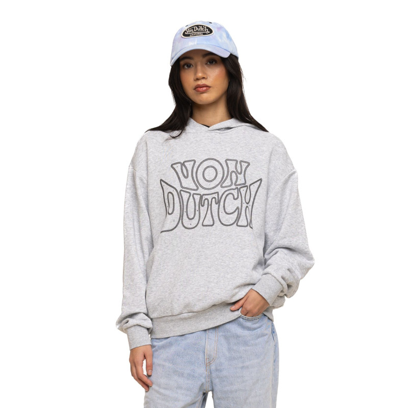Sweat à capuche coupe Oversize Gris CHAIN | Femme - Vondutch