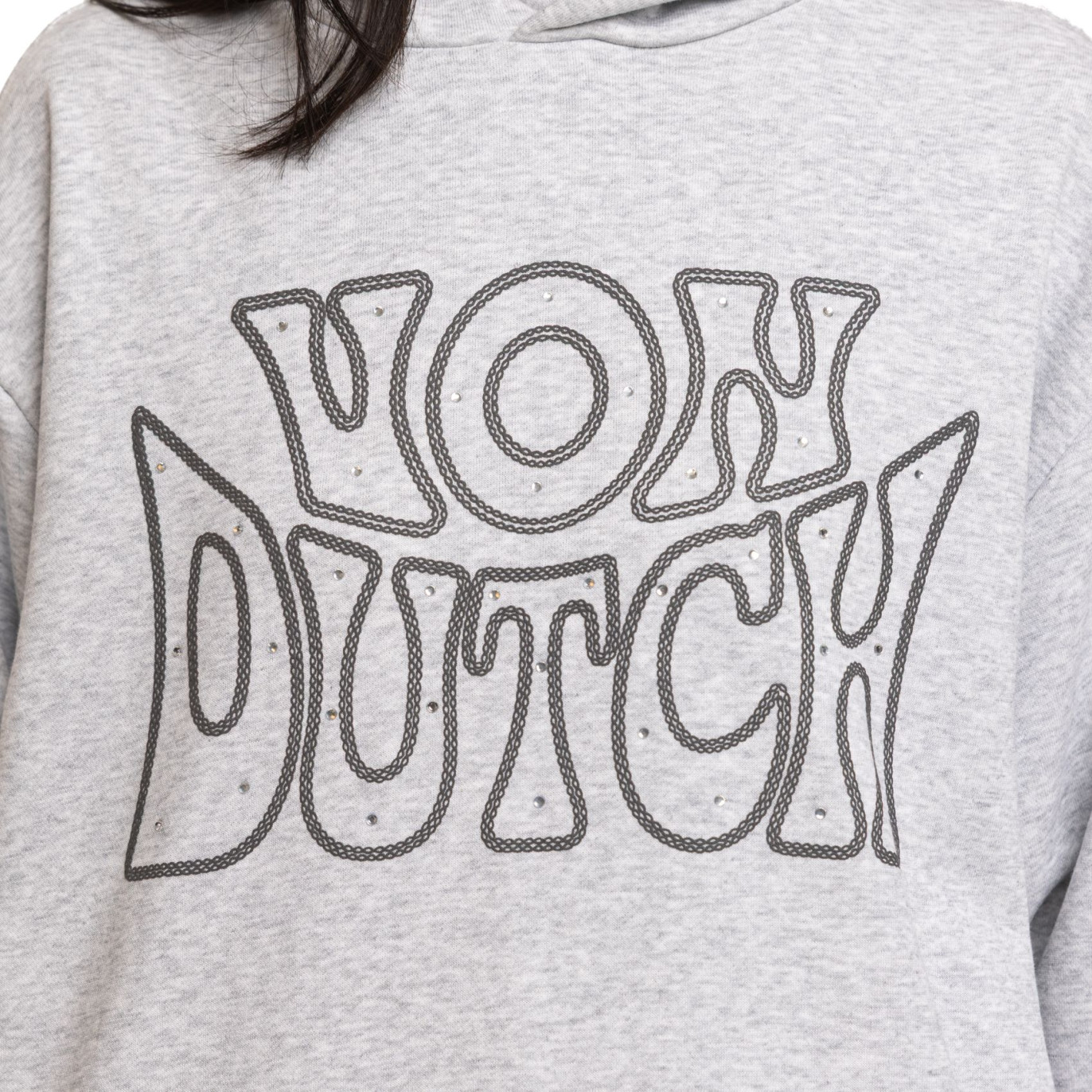 Sweat à capuche coupe Oversize Gris CHAIN | Femme - Vondutch