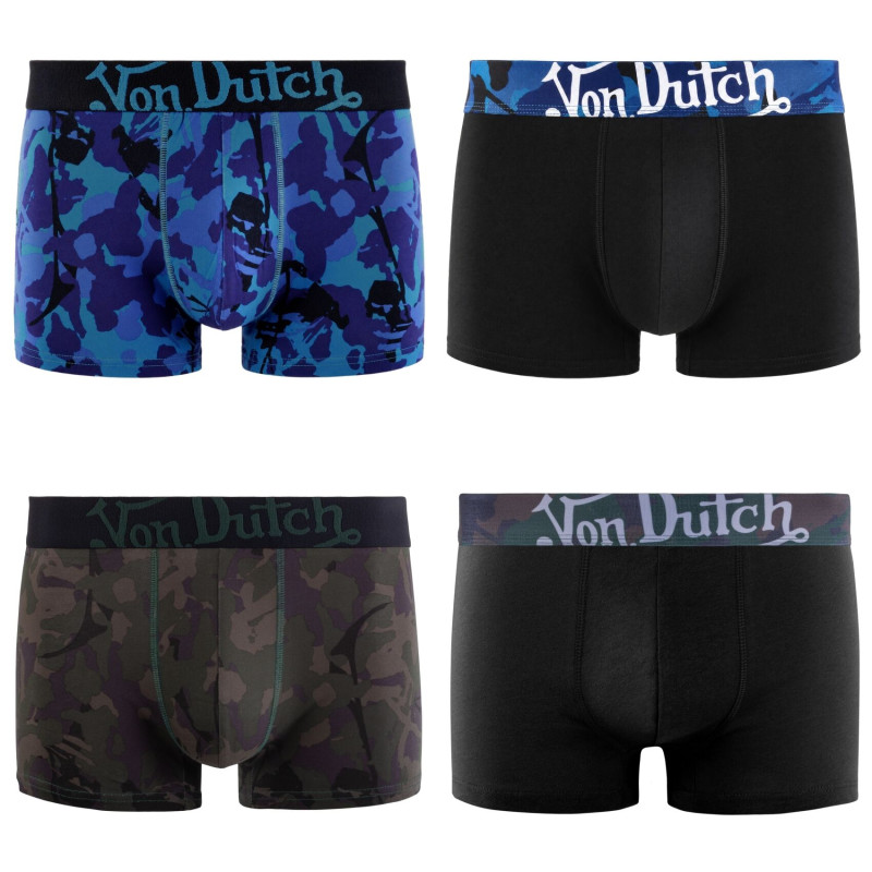 Lot de 4 Boxers homme Coton Bleu | Vondutch