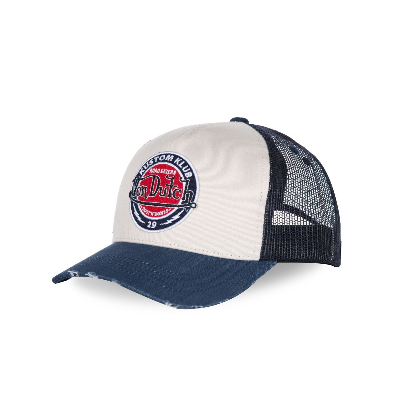 Casquette Vondutch Bleue Trucker Snapback effet Usé ROAD Vondutch - 1