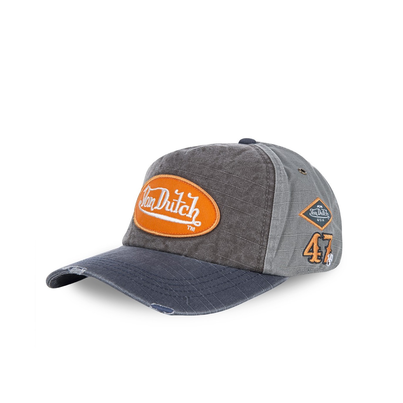 Grey Von Dutch JackGmo Baseball Cap with Orange Logo Vondutch - 1