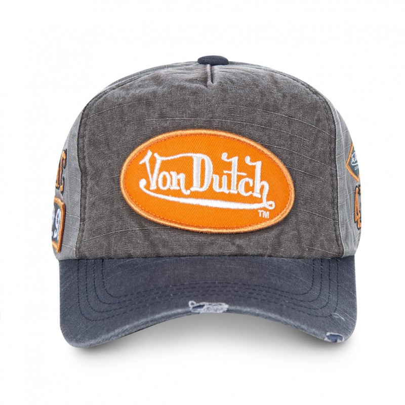 Grey Von Dutch JackGmo Baseball Cap with Orange Logo Vondutch - 2