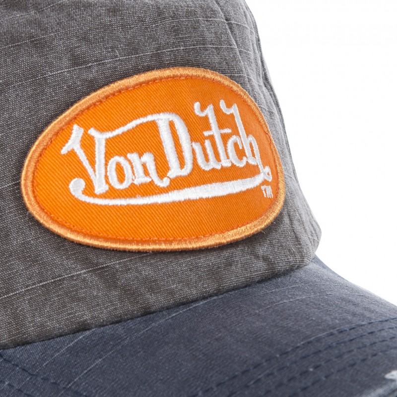 Grey Von Dutch JackGmo Baseball Cap with Orange Logo Vondutch - 3