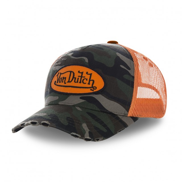 Casquette Von Dutch baseball Camouflage filet Orange Vondutch - 1