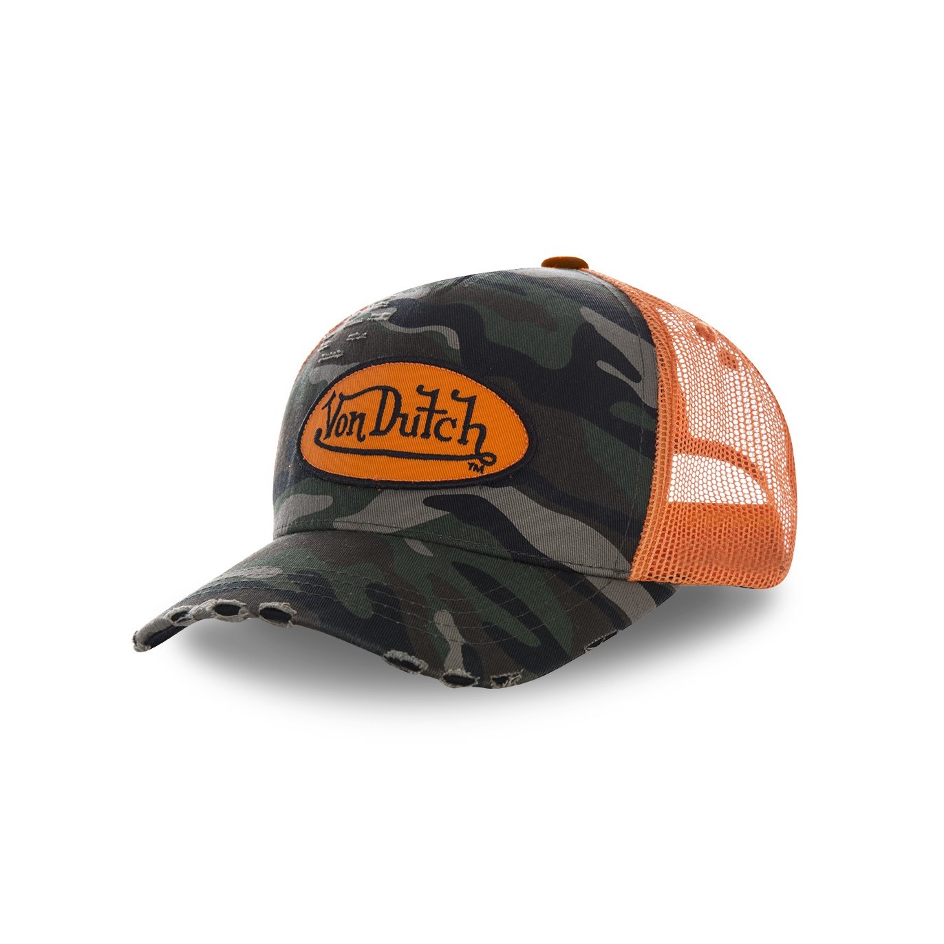 Casquette baseball homme Von Dutch Camouflage filet Orange Vondutch - 1